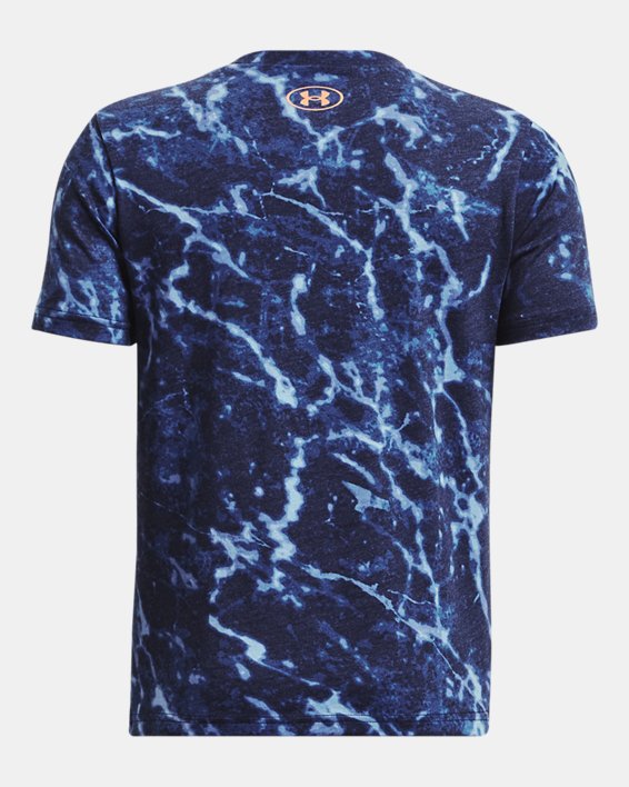 Boys' Project Rock Marble Print Short Sleeve in Blue image number 1